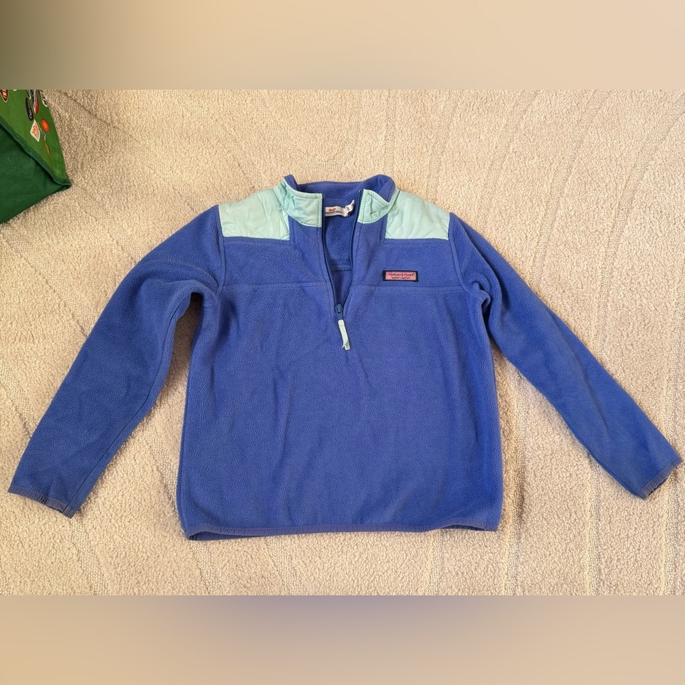 Vineyard Vines Kids Fleece Quarter Zip Pullover Sweater Small 7/8